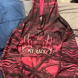 Pink Rack Project size XL pink and black hoodie w/front pocket. Light material